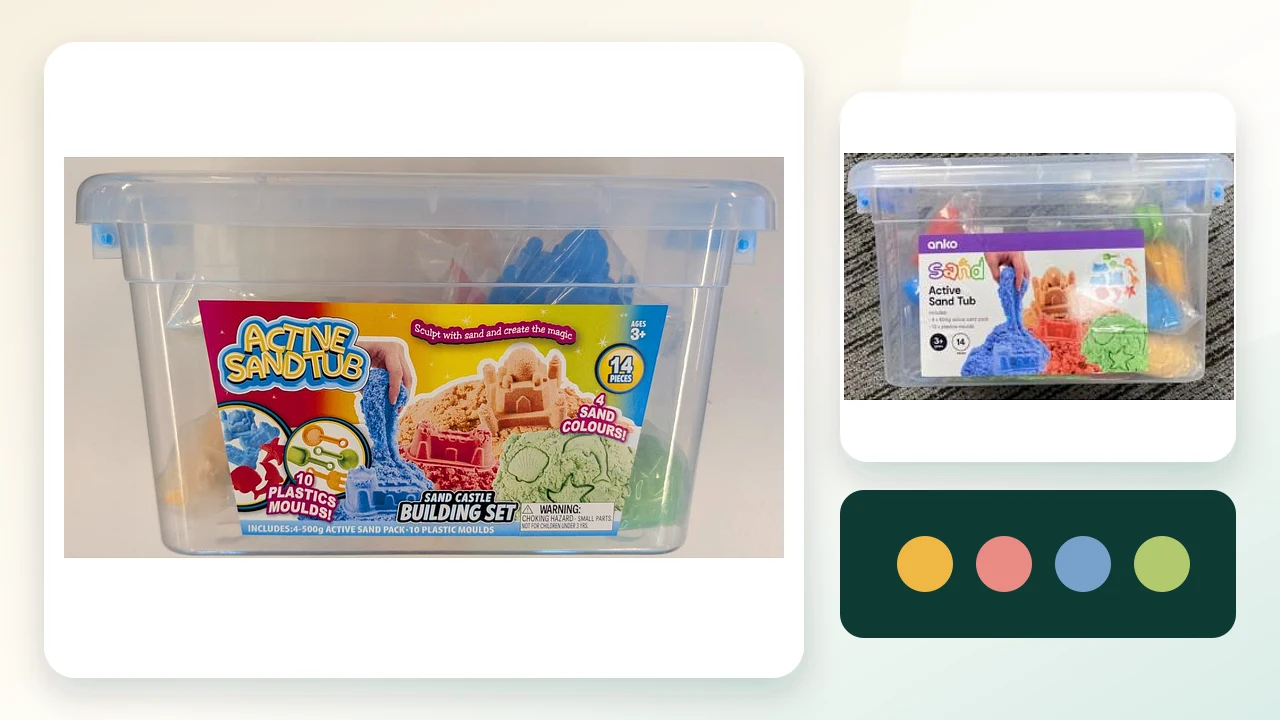 Official ACCC recall photograph of the 14-piece Active Sand tub sold by Kmart and Target