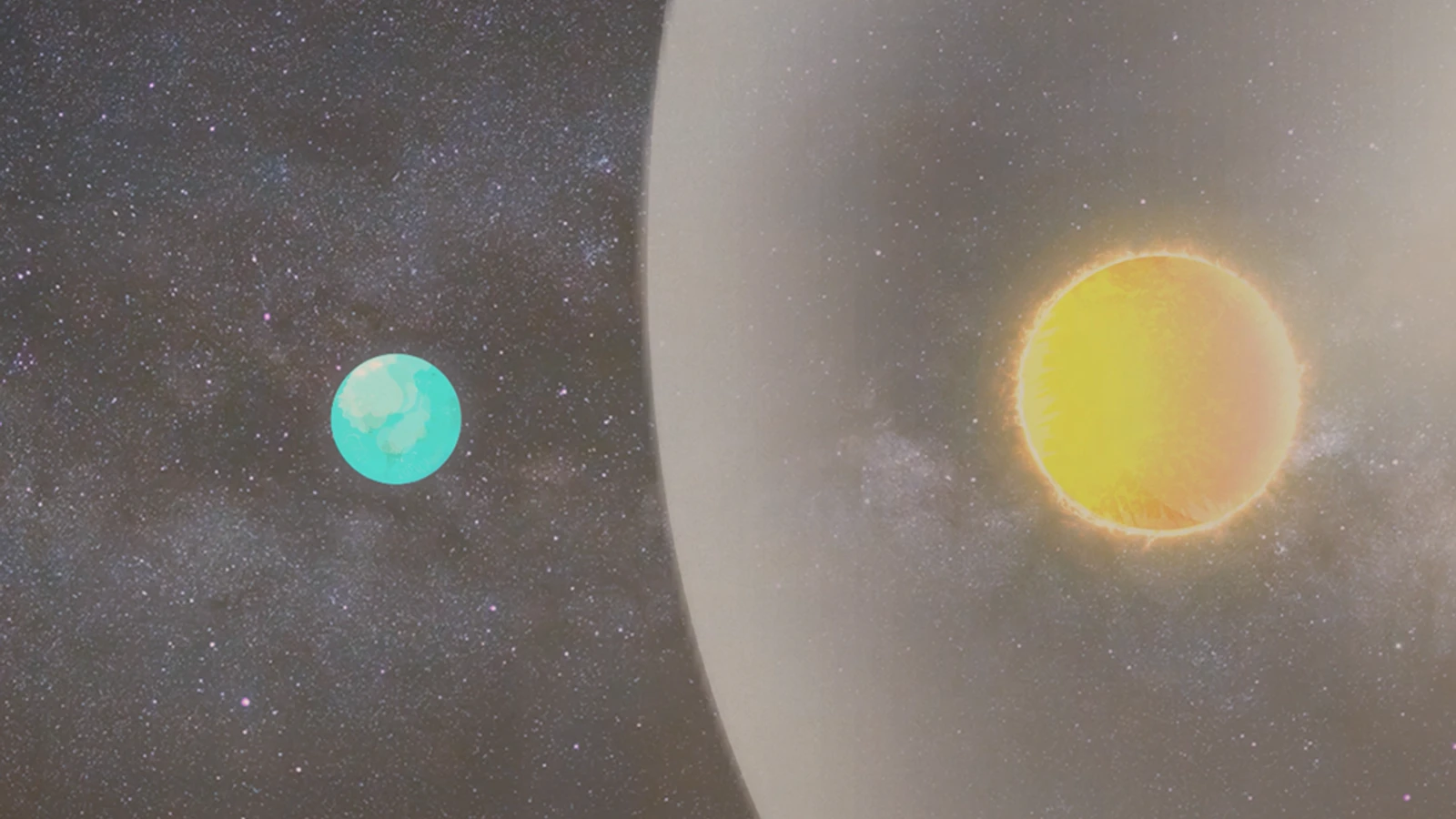 NASA conceptual view of the Sun's heliosphere surrounding Earth as interstellar material approaches from the side
