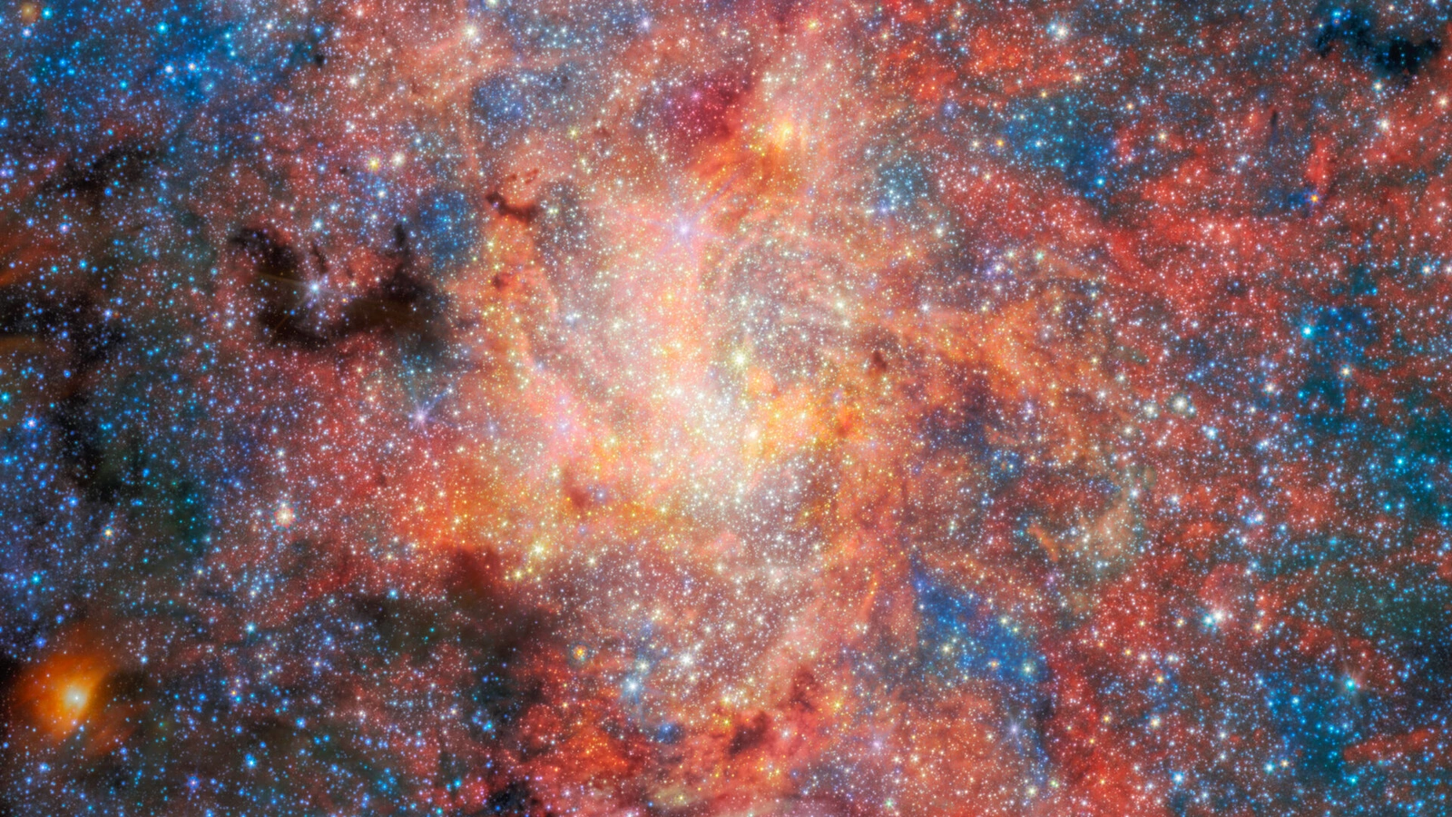 ESA/Webb NIRCam and MIRI image of the crowded Galactic Centre field containing the evolved star IRS 3 near Sagittarius A*
